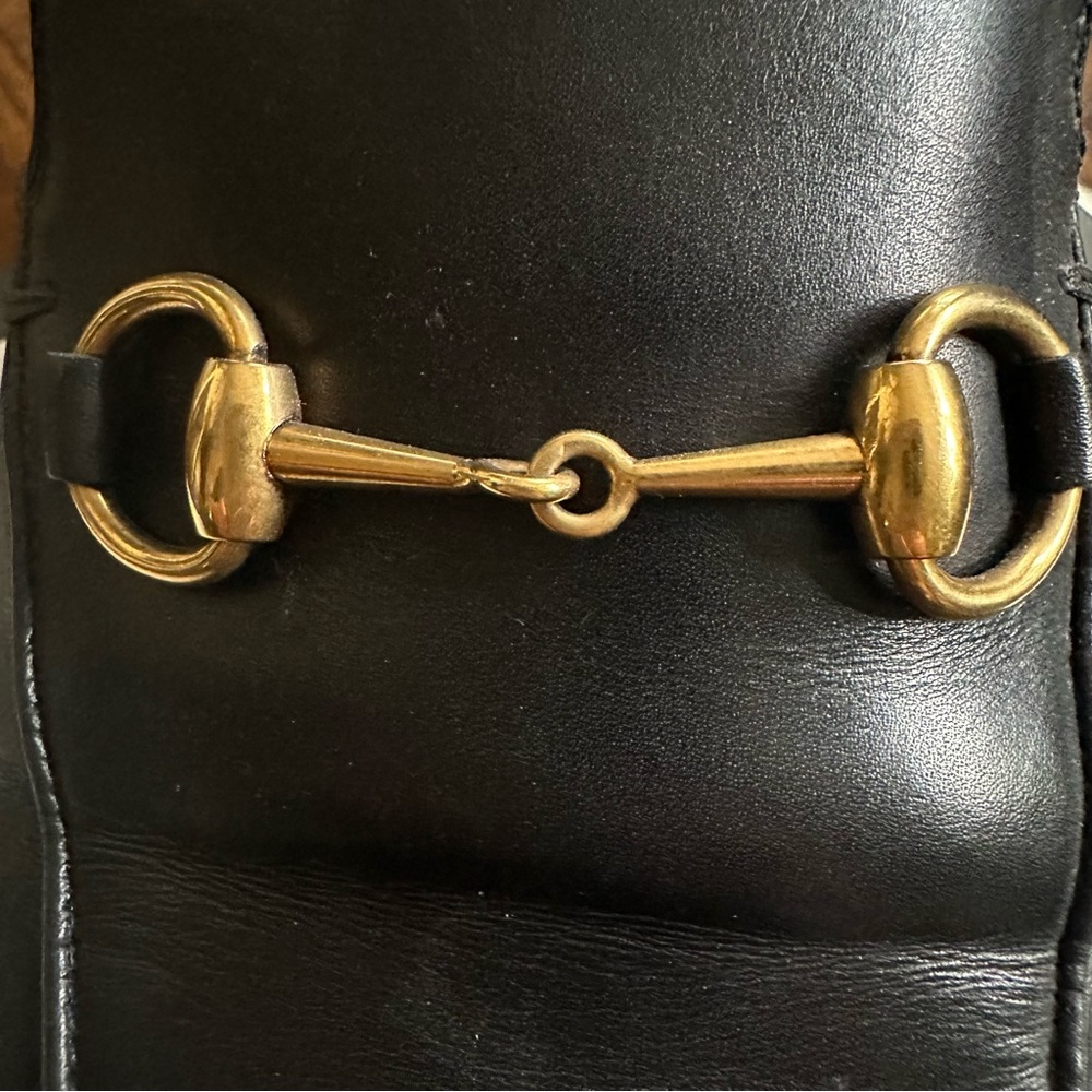 GUCCI PRINCETOWN BLACK LEATHER MULE SLIDES - SIZE 39.5 - Picture 7 of 12